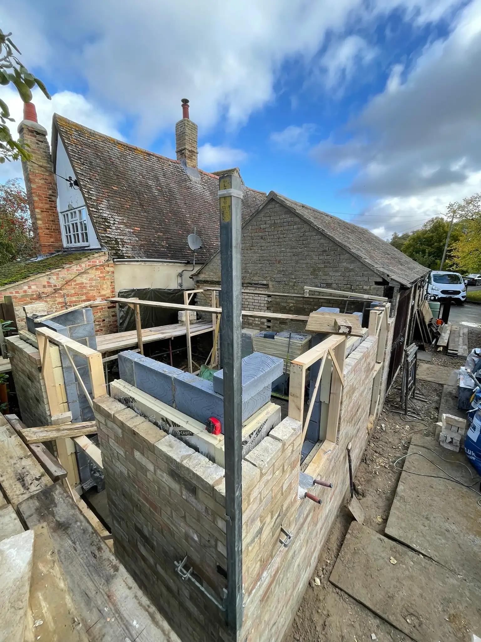 Stonework and structural repairs on a listed building